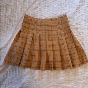 Plaid Tan Skirt (with shorts underneath)